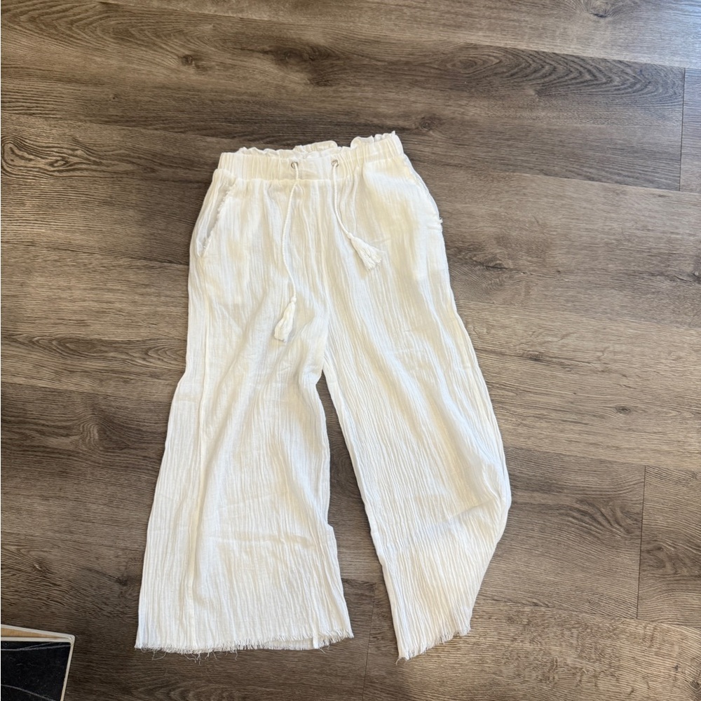 Blackbough Cream Ruffle Waist Pants